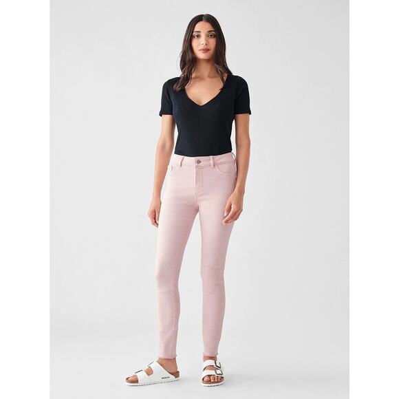 DL1961 Florence Ankle Mid Rise Instasculpt Skinny Camellia Pink Sz. 23 NEW - Picture 1 of 16
